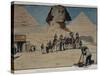 Egypt, Giza, Tourists in Front of Sphinx, 1901-null-Stretched Canvas