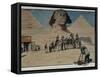 Egypt, Giza, Tourists in Front of Sphinx, 1901-null-Framed Stretched Canvas