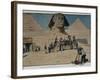 Egypt, Giza, Tourists in Front of Sphinx, 1901-null-Framed Giclee Print