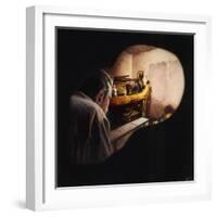 Egypt, Howard Carter Enters Burial Chamber at Tutankhamens Tomb-null-Framed Giclee Print