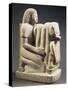 Egypt, Karnak, Temple of Amon, Limestone Statue of Setau, Overseer of Storehouse with Nekhbet Cobra-null-Stretched Canvas