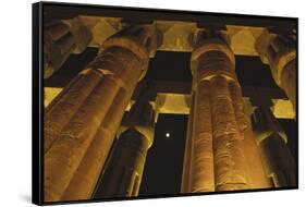 Egypt, Luxor Egypt, Column of Amenophis Iii at Luxor Temple-Claudia Adams-Framed Stretched Canvas