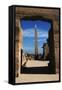 Egypt, Luxor, Great Hypostyle Hall of Karnak and Obelisk of Tutmose-Claudia Adams-Framed Stretched Canvas