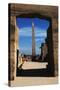 Egypt, Luxor, Great Hypostyle Hall of Karnak and Obelisk of Tutmose-Claudia Adams-Stretched Canvas