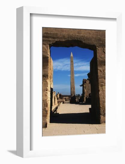 Egypt, Luxor, Great Hypostyle Hall of Karnak and Obelisk of Tutmose-Claudia Adams-Framed Photographic Print