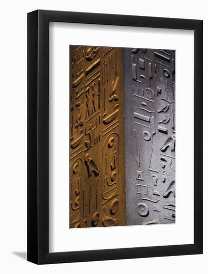 Egypt, Luxor, Hieroglyphics, Obelisk at Entrance-Claudia Adams-Framed Photographic Print