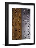 Egypt, Luxor, Hieroglyphics, Obelisk at Entrance-Claudia Adams-Framed Photographic Print