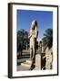 Egypt, Luxor, Karnak, Great Temple of Amon, Courtyard and Colossus of Ramses II-null-Framed Giclee Print