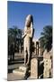 Egypt, Luxor, Karnak, Great Temple of Amon, Courtyard and Colossus of Ramses II-null-Mounted Giclee Print