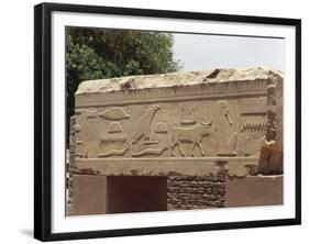 Egypt, Luxor, Karnak, Great Temple of Amon, Hieroglyphs on Architrave-null-Framed Giclee Print