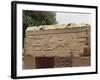 Egypt, Luxor, Karnak, Great Temple of Amon, Hieroglyphs on Architrave-null-Framed Giclee Print