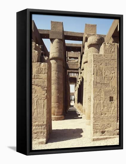 Egypt, Luxor, Karnak, Great Temple of Amon, Hypostyle Hall-null-Framed Stretched Canvas