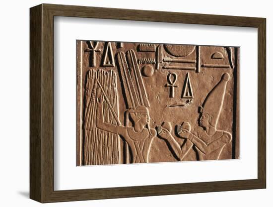 Egypt, Luxor, the God Min in the White Chapel at Karnak Temple-Claudia Adams-Framed Photographic Print