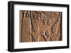 Egypt, Luxor, the God Min in the White Chapel at Karnak Temple-Claudia Adams-Framed Photographic Print