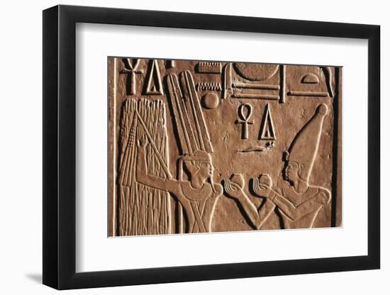 Egypt, Luxor, the God Min in the White Chapel at Karnak Temple-Claudia Adams-Framed Photographic Print