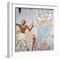 Egypt, Luxor, Tomb of Royal Cupbearer Suemnut, Mural Paintings, Votive Offerings-null-Framed Giclee Print
