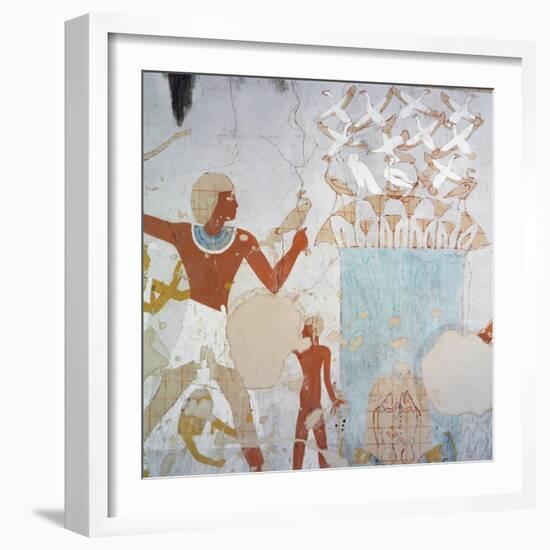 Egypt, Luxor, Tomb of Royal Cupbearer Suemnut, Mural Paintings, Votive Offerings-null-Framed Giclee Print