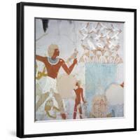 Egypt, Luxor, Tomb of Royal Cupbearer Suemnut, Mural Paintings, Votive Offerings-null-Framed Giclee Print