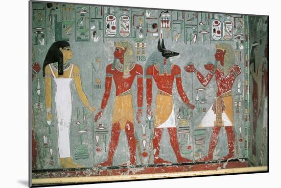 Egypt, Luxor, Valley of the Kings, Tomb of Horemheb, Mural Painting-null-Mounted Giclee Print