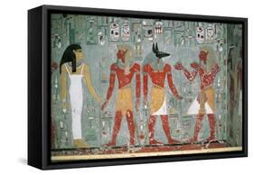 Egypt, Luxor, Valley of the Kings, Tomb of Horemheb, Mural Painting-null-Framed Stretched Canvas