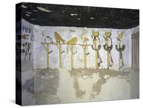 Egypt, Luxor, Valley of the Kings, Tomb of Ramses III, Mural Painting of Heads of Divinities-null-Stretched Canvas