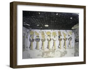 Egypt, Luxor, Valley of the Kings, Tomb of Ramses III, Mural Painting of Heads of Divinities-null-Framed Giclee Print