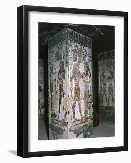 Egypt, Luxor, Valley of the Kings, Tomb of Seti I, Entrance with Frescoes-null-Framed Giclee Print