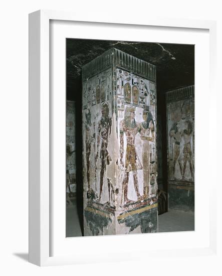 Egypt, Luxor, Valley of the Kings, Tomb of Seti I, Entrance with Frescoes-null-Framed Giclee Print