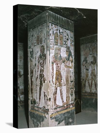 Egypt, Luxor, Valley of the Kings, Tomb of Seti I, Entrance with Frescoes-null-Stretched Canvas