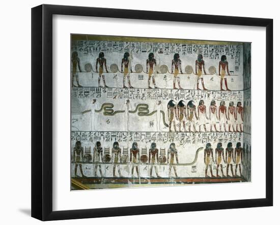 Egypt, Luxor, Valley of the Kings, Tomb of Seti I, Interior Frescoes-null-Framed Giclee Print