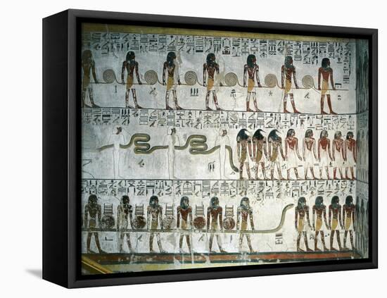 Egypt, Luxor, Valley of the Kings, Tomb of Seti I, Interior Frescoes-null-Framed Stretched Canvas