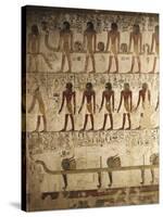 Egypt, Luxor, Valley of the Kings, Tomb of Seti I, Relief of Painted Scenes from Book of Gates-null-Stretched Canvas