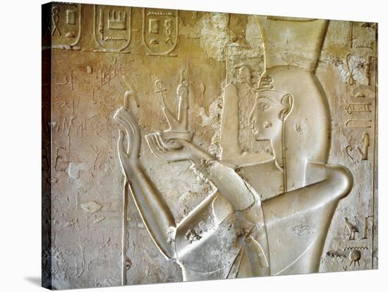 Egypt, Luxor, Valley of the Kings, Tomb of Seti II, Entrance Relief of Ra from Nineteenth Dynasty-null-Stretched Canvas