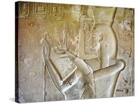 Egypt, Luxor, Valley of the Kings, Tomb of Seti II, Entrance Relief of Ra from Nineteenth Dynasty-null-Stretched Canvas