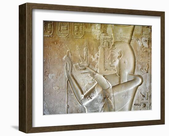 Egypt, Luxor, Valley of the Kings, Tomb of Seti II, Entrance Relief of Ra from Nineteenth Dynasty-null-Framed Giclee Print