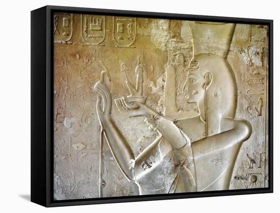 Egypt, Luxor, Valley of the Kings, Tomb of Seti II, Entrance Relief of Ra from Nineteenth Dynasty-null-Framed Stretched Canvas