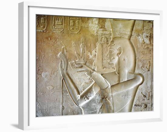 Egypt, Luxor, Valley of the Kings, Tomb of Seti II, Entrance Relief of Ra from Nineteenth Dynasty-null-Framed Giclee Print