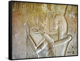 Egypt, Luxor, Valley of the Kings, Tomb of Seti II, Entrance Relief of Ra from Nineteenth Dynasty-null-Framed Stretched Canvas