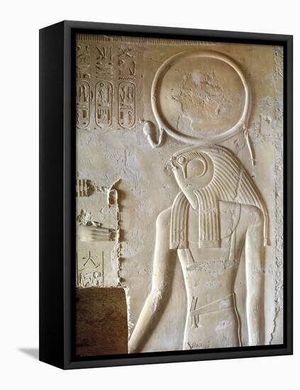 Egypt, Luxor, Valley of the Kings, Tomb of Seti II, Entrance Relief of Ra from Nineteenth Dynasty-null-Framed Stretched Canvas