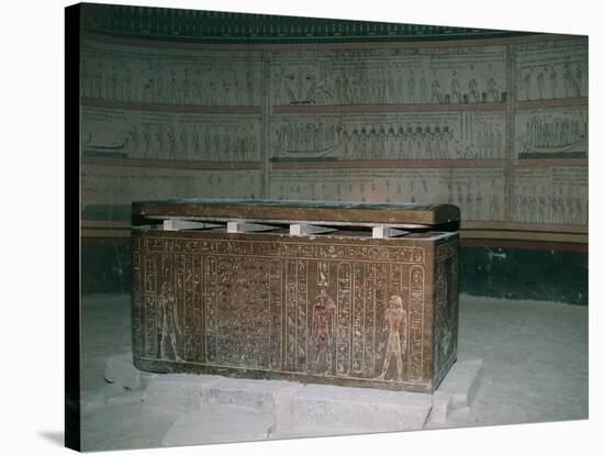 Egypt, Luxor, Valley of the Kings, Tomb of Thutmose III, Interior Burial Chamber and Sarcophagus-null-Stretched Canvas