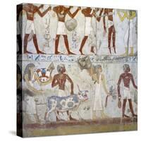 Egypt, Mural Paintings Showing Votive Offerings in Tomb of Scribe and Granary Accountant-null-Stretched Canvas