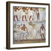 Egypt, Mural Paintings Showing Votive Offerings in Tomb of Scribe and Granary Accountant-null-Framed Giclee Print