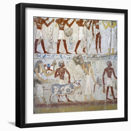 Egypt, Mural Paintings Showing Votive Offerings in Tomb of Scribe and Granary Accountant-null-Framed Giclee Print