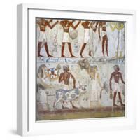 Egypt, Mural Paintings Showing Votive Offerings in Tomb of Scribe and Granary Accountant-null-Framed Giclee Print