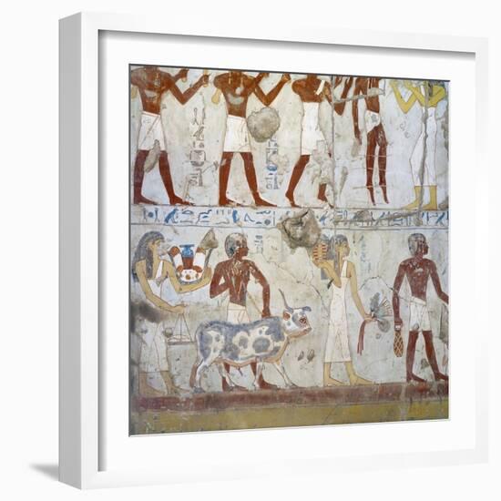 Egypt, Mural Paintings Showing Votive Offerings in Tomb of Scribe and Granary Accountant-null-Framed Giclee Print