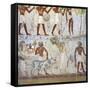 Egypt, Mural Paintings Showing Votive Offerings in Tomb of Scribe and Granary Accountant-null-Framed Stretched Canvas