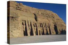 Egypt, Nubia, Abu Simbel, Facade of Temple of Hator-null-Stretched Canvas