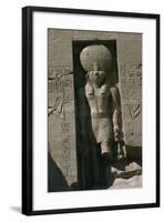 Egypt, Nubia, Abu Simbel, Great Temple of Ramses II, Facade, Niche with Statue of Sun God Ra-null-Framed Giclee Print