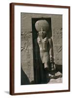 Egypt, Nubia, Abu Simbel, Great Temple of Ramses II, Facade, Niche with Statue of Sun God Ra-null-Framed Giclee Print