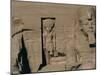 Egypt, Nubia, Abu Simbel, Great Temple of Ramses II, Facade, Niche with Statue of Sun God Ra-null-Mounted Giclee Print